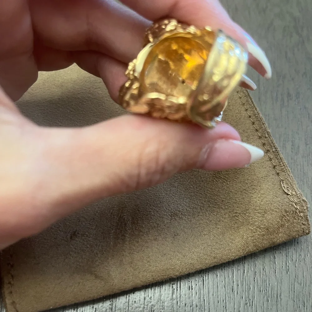 Gold Medusa Statement Ring - Picture 5 of 6